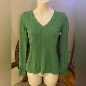 LOFT V-Neck Green Sweater